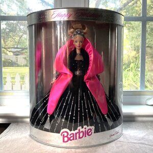 Vintage Mattel 1998 Happy Holidays Special Edition Barbie Doll, Blonde, Hot Pink